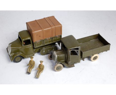 A Britains military series vehicle group, two examples to include No. 1433 British Army covered tender with driver figure and