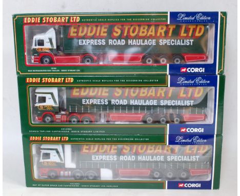 Five various boxed Corgi 1/50 scale Eddie Stobart related diecasts all appear as issued, to include Ref. Nos. CC12802, CC1240