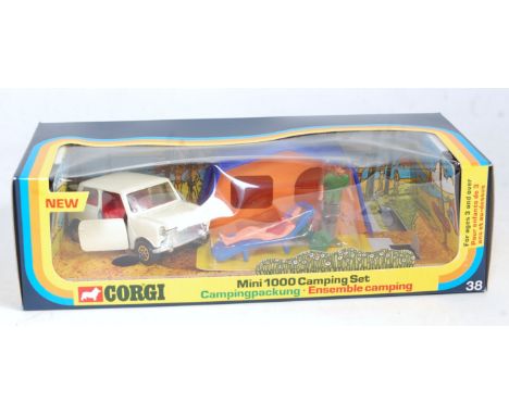 A Corgi Toys gift set No. 38 Mini 1000 camping set, comprising of mini, tent, barbecue and two figures, housed in the origina