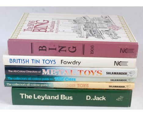 Seven various hardback books relating to toy and model collecting to include The Great Book of Hollowcast Figures by Norman J