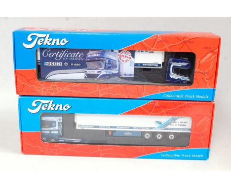 A Tekno 1/50 scale boxed O'Toole Transport Road Haulage group, two examples to include a Scania R620 Topline V8 with refriger