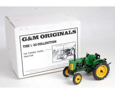A G&amp;M Originals 1/32 scale white metal and resin model of a Turner Yeoman diesel tractor, finished in two shades of green