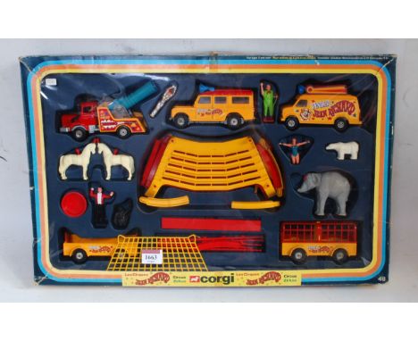 A Corgi Toys gift set 48 Jean Richard Circus gift set, appears complete, comprising of various vehicles, animal figures and c