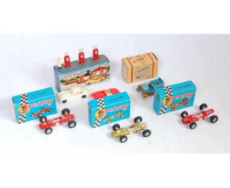 A collection of various miniature diecast and plastic vehicles to include Politoys Charbens and Bluebox, examples to include 