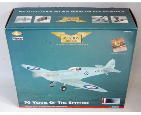 A Corgi Aviation Archive 1/32 scale No. AA33908 '70 Years of the Spitfire Supermarine Type 300' boxed aircraft, appears as is