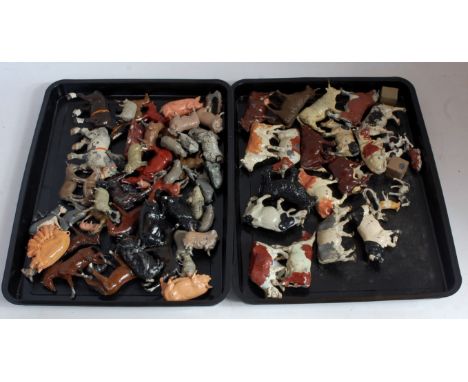 One tray containing a quantity of Britains farm lead and hollow cast figures, to include various horses, various cows, pigs a