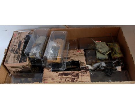 One box containing a large quantity of mixed Corgi Britains and other boxed and loose military diecasts to include a Corgi M1