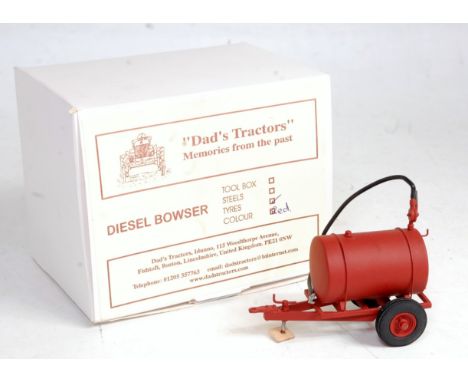 A Dad's Tractors 'Memories from the Past' 1/32 scale white metal and resin kit built model of a diesel bowser finished in red