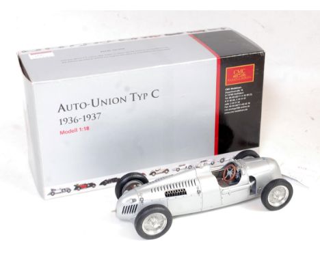 A CMC Exclusive Models No. M-034 1/18 scale model of an Auto Union type C 1936-37 race car, appears as issued in the original