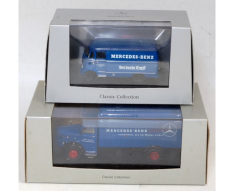 A Mercedes Benz Classic Collection 1/43 scale boxed diecast group to include a Mercedes Benz L319 commercial delivery van tog