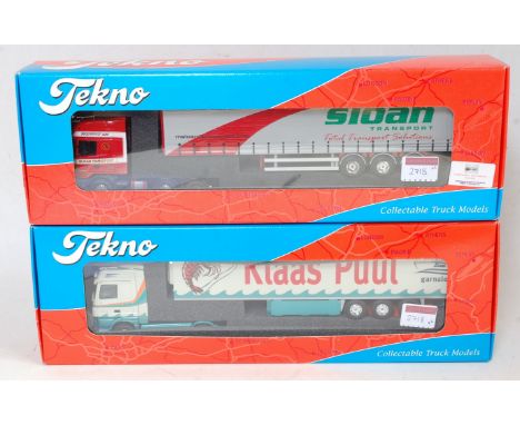 A Tekno 1/50 scale boxed road haulage diecast group to include a Klaas Puul Mercedes Benz Actross LH1841 tractor unit with re