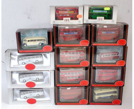 14 various boxed EFE Exclusive First Edition 1/76 scale public transport buses, examples to include a Black B White Harringto