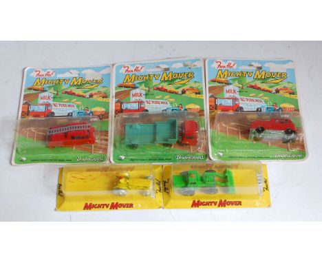Five various carded and bubble packed Fun Ho of New Zealand Mighty Mover diecasts to include No. 16 tractor, No. 4054 tractor