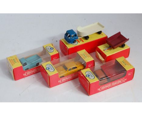 Five various boxed Fun Ho of New Zealand diecast scale models to include No. 38 car trailer, No. 54 dump truck, No. 26 Thames