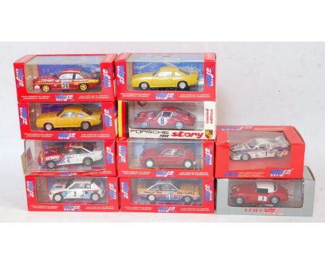 Ten various boxed Vitesse 1/43 scale racing diecasts to include an Opel Manta 400 Andrews Heat for Hire at RAC Rally 1984, an