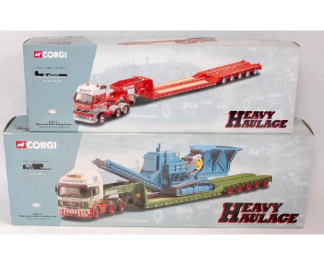 A Corgi heavy haulage boxed 1/50 scale diecast group to include No. CC12002 a Cadzow man king trailer and crusher loan togeth