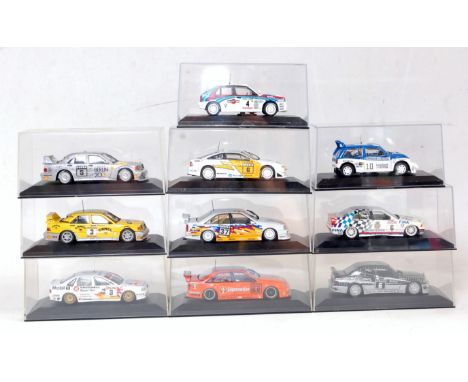 Ten various plastic cased 1/43 scale Minichamps racing diecasts to include a Lancia Delta Integral 1992 Portugese Rally, an M