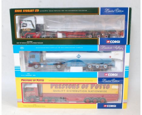 A Corgi 1/50 scale boxed road haulage diecast group, five examples, all appear as issued to include Ref. Nos. CC13207, 76201,