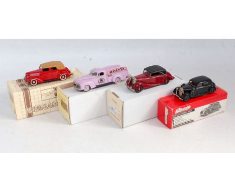 Four various boxed Mini Marque 43 and Somerville 1/43 scale white metal factory and kit built diecast models to include a Min