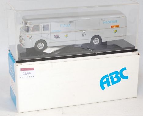An ABC Modello Carlo Brianza 1/43 scale factory built model of a Camion Fiat 682 RN2 Scuderia Maserati race car transporter, 