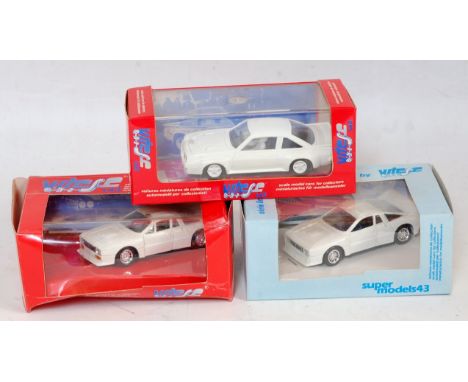 Six various boxed Vitesse 1/43 scale diecast and resin Finish Yourself racing car models, all finished in white base colour, 