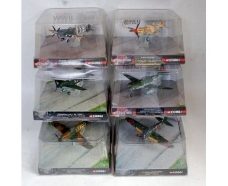 A Corgi Aviation Archive WWII Legends boxed Aircraft group, six examples, all appear as issued to include Ref. Nos. AA31916, 
