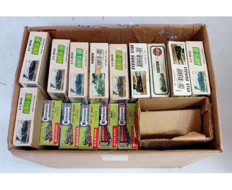 One box containing a quantity of Airfix 00 scale Kitmaster and Airfix kits, all railway themed, to include City of Truro, BR 