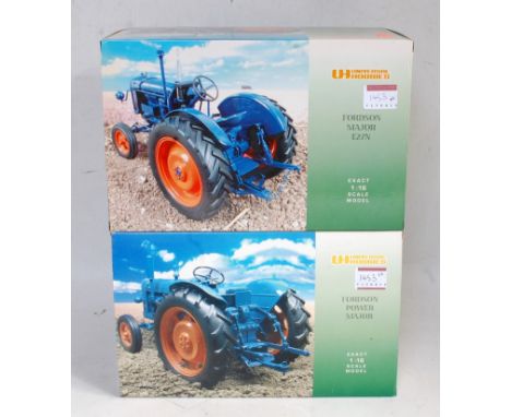 A Universal Hobbies 1/16 scale boxed farming tractor group, to include a Fordson Major E27N together with a Fordson Power Maj