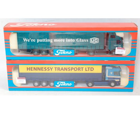 A Tekno 1/50 scale boxed road haulage diecast group to include a United Glass from the British Collection No. 77 Mercedes 183