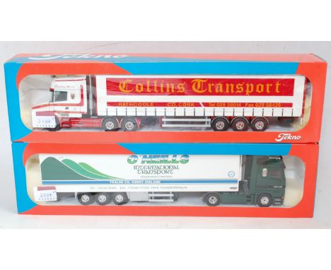 Three various boxed Tekno 1/50 scale road transport diecast to include an O'Neills Mercedes Benz Actros LH1848 twin axle trac