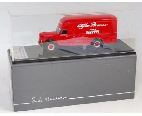 An ABC Modello Carlo Brianza 1/43 scale factory built model of an Alfa Romeo 500 1950s Grand Prix race car transporter compri