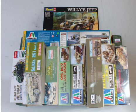 Ten various boxed mix scale plastic military kits to include Italieri, Academy, Dragon and others, examples to include an Ita