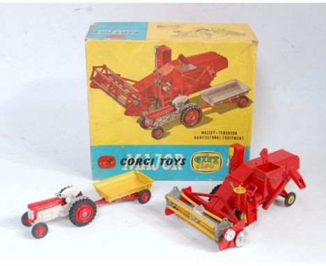 A Corgi Toys Gift Set No. 8, one yellow tine missing from the combine but could easily be replaced, otherwise complete with t