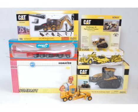 Six various boxed manufactured and kit built diecast and white metal models to include a Lion Toys 1/50 scale Scania R470 tra