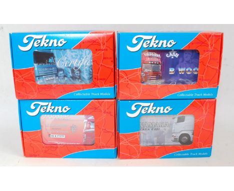 Four various boxed as issued Tekno 1/50 scale tractor unit road haulage diecasts to include a McNamara Scania R620, appears a