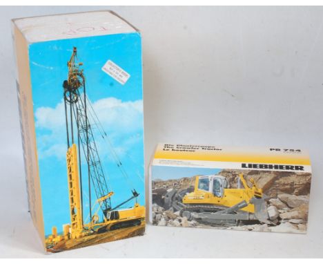 A Conrad 1/50 scale boxed Liebherr Construction vehicle group to include No. 2808 a PR754 Liebherr crawler tractor, together 