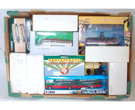 Two trays containing a quantity of modern release diecast to include Matchbox Collectables, Trackside, Days Gone, Corgi and o
