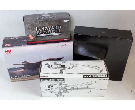 A collection of mixed boxed diecast aircraft and figure sets to include a sentry wings No. 586420, diecast model of an F14A T