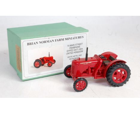 A Brian Norman farm miniatures 1/32 scale white metal and resin model of a David Brown Cropmaster tractor, model No. FM05 in 