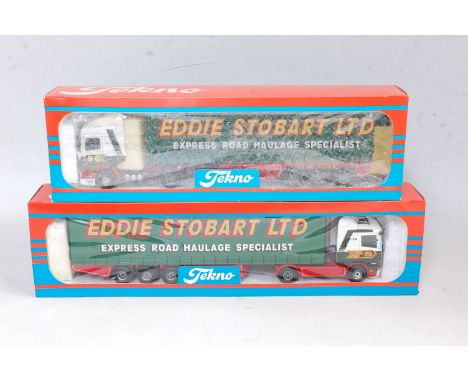 A Tekno Eddie Stobart 1/50 scale boxed road transport diecast group to include Model No. 4418 Scania 144L/460 tractor unit wi