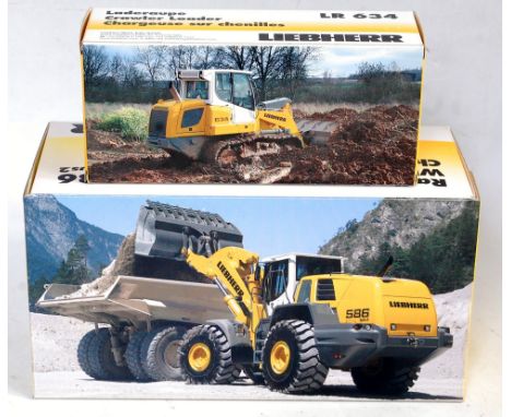 A Conrad and NZG Liebherr 1/50 scale construction diecast group to include Conrad No. 2809 LR634 crawler loader, together wit