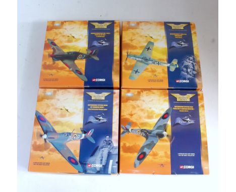 A Corgi Aviation Archive 1/72 scale Flying Aces boxed aircraft group, eight examples to include Ref. Nos. 49302, 49203, 49102