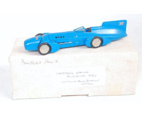 A Pandora Models 1/43 scale white metal hand built model of a 1932 Campbell Bluebird Land speed Record car with lift-off hood