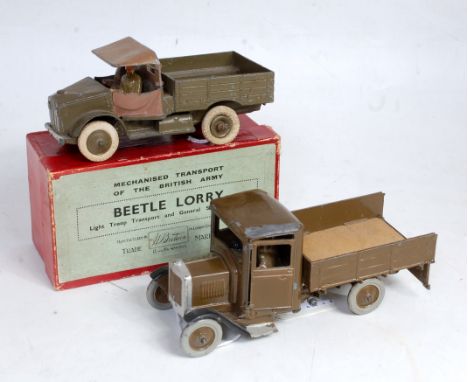 A Britains No.1344 Army tipping lorry comprising military drab green body with matching hubs and silver and black detailing w