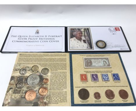 Jubilee mint Â£2 silver proof coin and first day cover along with a diamond jubilee coin set. Postage B