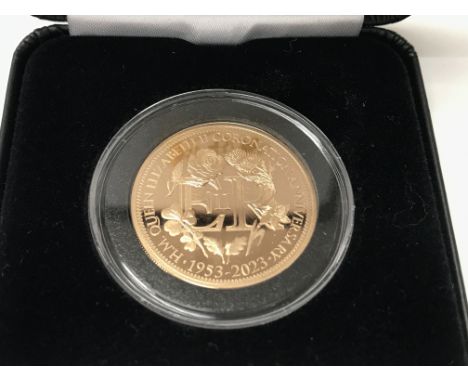 A 2023 gold half ounce coin. Proof finish and first strike with COA. Postage B