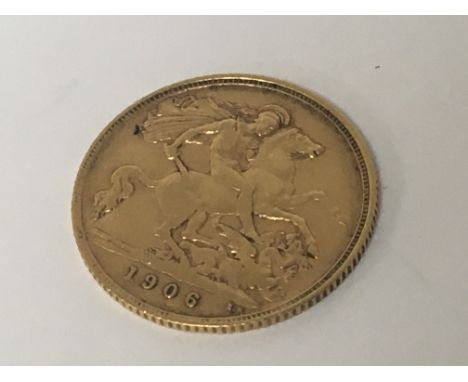 An Edwardian VII gold half sovereign dated 1906