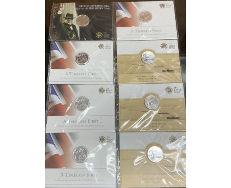 3 Royal Mint 2014 Â£20 fine silver coins, 4 Royal Mint Timeless First 2013 George and the dragon fine silver Â£20 coins, Roya