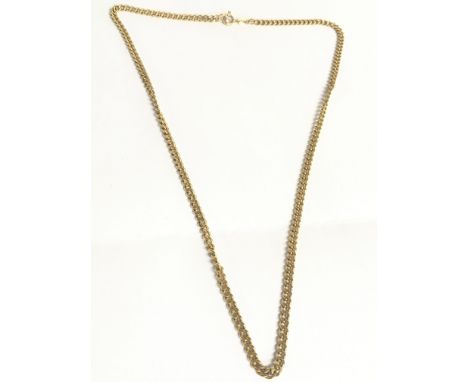 A 9 carat gold link chain necklace. 14.6g. Postage category A