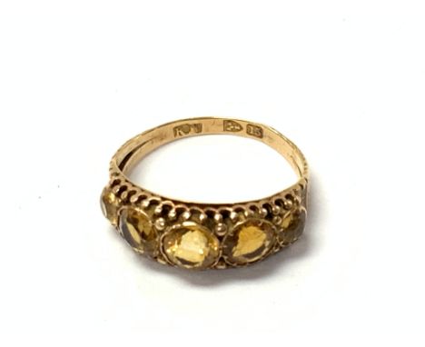 15ct Edwardian citrine set ring. Postage category A.